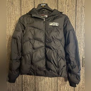 Women’s FXR medium down jacket. Black,logo is silver.